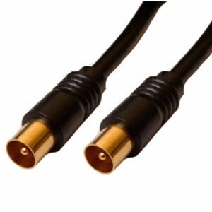 kenable RF Coaxial TV Aerial Lead Coax Male Plug to Plug Black Cable GOLD 3m kenable RF Coaxial TV Aerial Lead Coax Male Plug to Plug Black Cable GOLD 3m