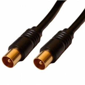 kenable RF Coaxial TV Aerial Lead Coax Male Plug to Plug Black Cable GOLD 10m kenable RF Coaxial TV Aerial Lead Coax Male Plug to Plug Black Cable GOLD 10m