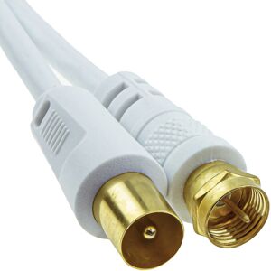 kenable Coaxial F Type Connector Male to RF TV Aerial Male Plug Cable White 3m kenable Coaxial F Type Connector Male to RF TV Aerial Male Plug Cable White 3m