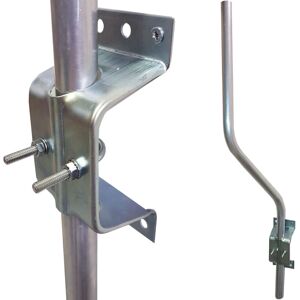 Loops 3 FT Cranked SWAN Neck TV Aerial Pole Mast & Wall Clamp Facia Bracket Mount Kit Loops 3 FT Cranked SWAN Neck TV Aerial Pole Mast & Wall Clamp Facia Bracket Mount Kit