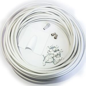 Loops 25M White RG6 Coaxial Cable Kit For Aerial Satellite Dish Install TV Freesat Loops 25M White RG6 Coaxial Cable Kit For Aerial Satellite Dish Install TV Freesat