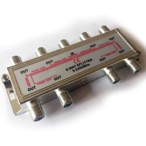 Loops 8 Way Port Aerial F Connector Splitter Signal Coaxial Distribution DC Power Pass Loops 8 Way Port Aerial F Connector Splitter Signal Coaxial Distribution DC Power Pass