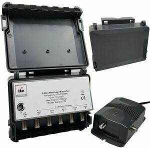 Loops 5 Port Outdoor Masthead Aerial Amplifier & PSU F Type Signal Splitter 4G LTE Loops 5 Port Outdoor Masthead Aerial Amplifier & PSU F Type Signal Splitter 4G LTE