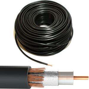 Loops 50M Black RG6 Coaxial Cable - 75OHM TV Aerial Satellite Freeview Wire Reel Drum Loops 50M Black RG6 Coaxial Cable - 75OHM TV Aerial Satellite Freeview Wire Reel Drum