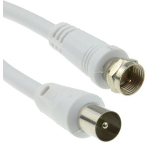 kenable Coaxial Satellite to TV Aerial Cable F type Plug to RF Fly Lead RG59 2m White kenable Coaxial Satellite to TV Aerial Cable F type Plug to RF Fly Lead RG59 2m White