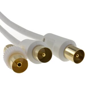 kenable RF TV Freeview Plug to Plug White Aerial Lead Cable with Coupler 10m kenable RF TV Freeview Plug to Plug White Aerial Lead Cable with Coupler 10m