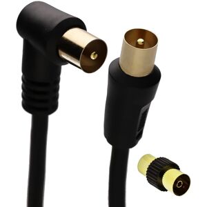 kenable RF Right Angle TV Aerial Freeview Plug Video Cable & Coupler GOLD 1.5m kenable RF Right Angle TV Aerial Freeview Plug Video Cable & Coupler GOLD 1.5m