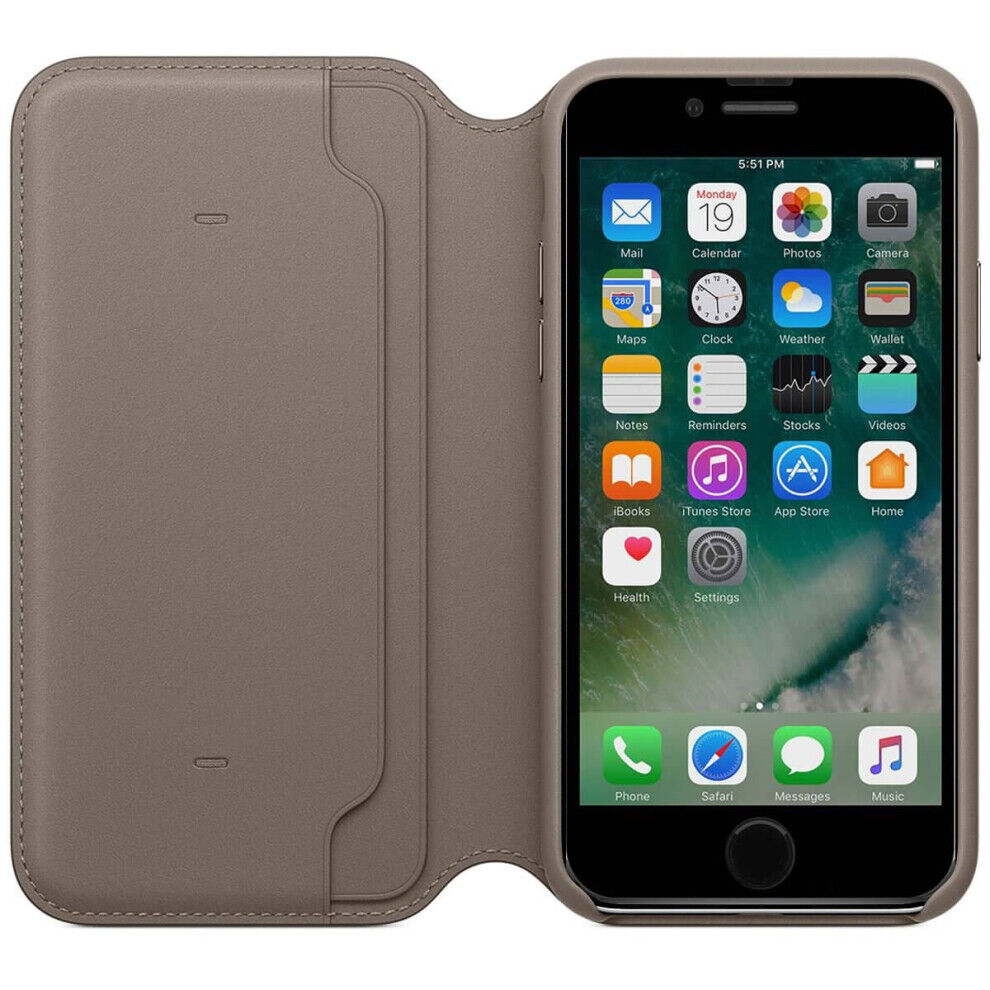 Unbranded (Grey, For Apple iPhone 6 Plus) Genuine Leather Folio Flip Wallet Case Cover For