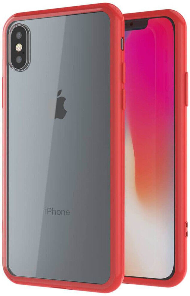 Unbranded (Red, For Apple iPhone X) Shockproof Clear Slim Bumper TPU Case Cover For Apple