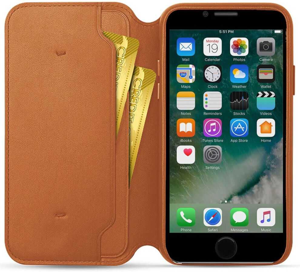 Unbranded (Brown, For Apple iPhone 6 Plus) Genuine Leather Folio Flip Wallet Case Cover Fo