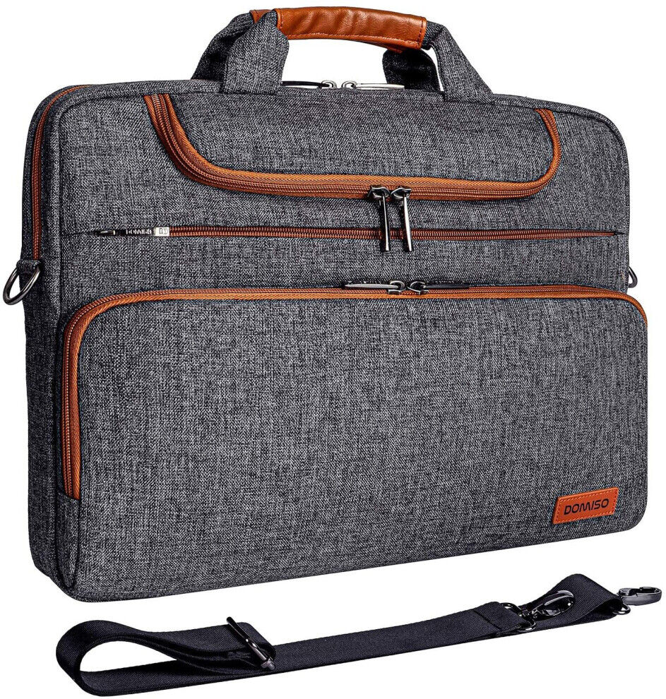 DOMISO 17 Inch Multi-Functional Laptop Sleeve Business Briefcase Waterproof Mess