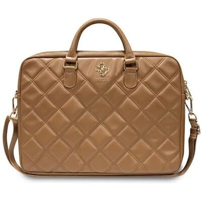Guess PU Quilted 4G Laptop Bag - 15/16" - Brown Guess PU Quilted 4G Laptop Bag - 15/16" - Brown