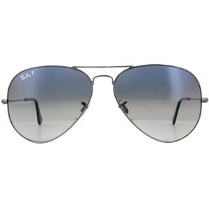Ray-Ban Sunglasses Aviator 3025 Gunmetal Polarized Blue Gradient Grey 004/78 L Ray-Ban Sunglasses Aviator 3025 Gunmetal Polarized Blue Gradient Grey 004/78 L