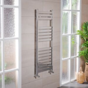 PlumbGalaxy Boden 1200 x 500mm Straight Chrome Flat Panel Heated Towel Rail PlumbGalaxy Boden 1200 x 500mm Straight Chrome Flat Panel Heated Towel Rail