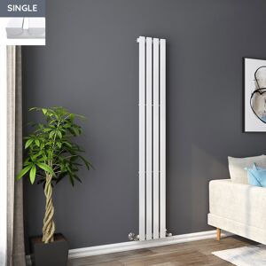 PlumbGalaxy Lulea 1800 x 270mm White Single Rectangular Panel Vertical Radiator PlumbGalaxy Lulea 1800 x 270mm White Single Rectangular Panel Vertical Radiator