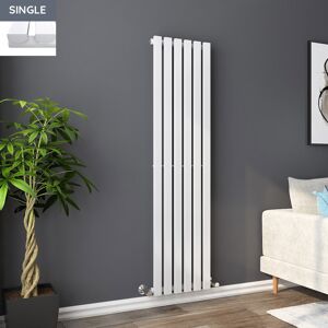 PlumbGalaxy Lulea 1600 x 410mm White Single Rectangular Panel Vertical Radiator PlumbGalaxy Lulea 1600 x 410mm White Single Rectangular Panel Vertical Radiator
