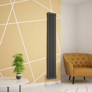 (1800 x 290mm Double, Anthracite) PlumbGalaxy Traditional-Style Cast Iron Radiat (1800 x 290mm Double, Anthracite) PlumbGalaxy Traditional-Style Cast Iron Radiat