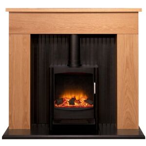 Adam Innsbruck Keston Electric Stove With Oak Fireplace Surround Adam Innsbruck Keston Electric Stove With Oak Fireplace Surround