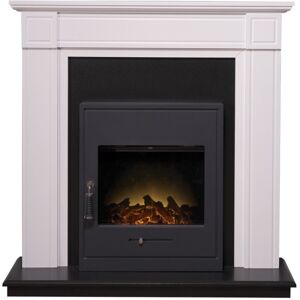Adam Georgian Fireplace Suite in Pure White with Oslo Electric Fire in Black, 39 Adam Georgian Fireplace Suite in Pure White with Oslo Electric Fire in Black, 39