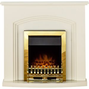 Adam Truro Fireplace Suite in Cream with Blenheim Electric Fire in Brass, 41 Inc Adam Truro Fireplace Suite in Cream with Blenheim Electric Fire in Brass, 41 Inc