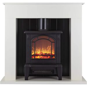 Warmlite WL45037W Ealing 1.8KW Compact Stove Fire Suite, White Warmlite WL45037W Ealing 1.8KW Compact Stove Fire Suite, White