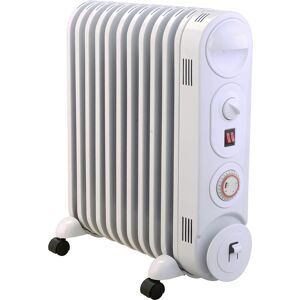 (White, 2.5kW) Mylek Oil Filled Radiator Electric Heater (White, 2.5kW) Mylek Oil Filled Radiator Electric Heater