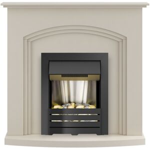 Adam Truro Fireplace Suite in Cream with Helios Electric Fire in Black, 41 Inch Adam Truro Fireplace Suite in Cream with Helios Electric Fire in Black, 41 Inch