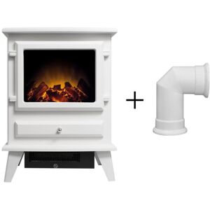REFURBISHED Adam Hudson Electric Stove Textured White + Angled Stove Pipe REFURBISHED Adam Hudson Electric Stove Textured White + Angled Stove Pipe