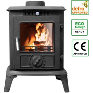 NRG 5KW Log Burner Fireplace Multifuel Wood Burning Stove Cast Iron Black Defra Eco NRG 5KW Log Burner Fireplace Multifuel Wood Burning Stove Cast Iron Black Defra Eco