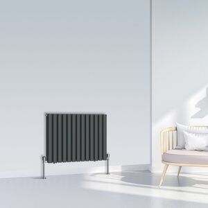 (600x767mm Double, Anthracite) NRG Oval Column Designer Radiator Horizontal Vert (600x767mm Double, Anthracite) NRG Oval Column Designer Radiator Horizontal Vert