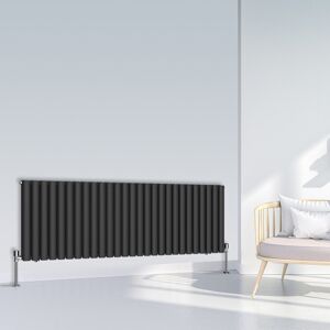 (600x1593mm Double, Black) NRG Oval Column Designer Radiator Horizontal Vertical (600x1593mm Double, Black) NRG Oval Column Designer Radiator Horizontal Vertical