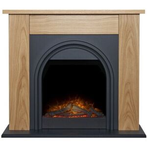 Adam Burlington Electric Fireplace Suite in Oak & Charcoal Grey, 44 Inch Adam Burlington Electric Fireplace Suite in Oak & Charcoal Grey, 44 Inch