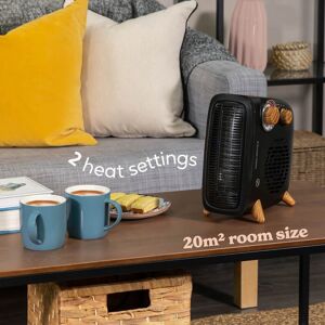 REFURBISHED Russell Hobbs Scandi Wood / Black Vertical & Horizontal 1.8kW Heater REFURBISHED Russell Hobbs Scandi Wood / Black Vertical & Horizontal 1.8kW Heater