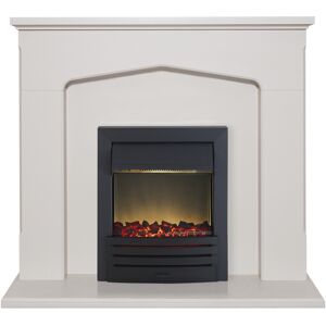 Adam Cotswold Fireplace Suite in Stone Effect with Eclipse Electric Fire in Blac Adam Cotswold Fireplace Suite in Stone Effect with Eclipse Electric Fire in Blac