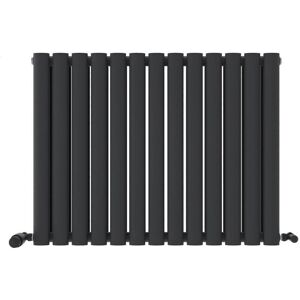iBathUK (Anthracite Grey, 600mm x 780mm) Princia Horizontal Double Oval Panel Radiator iBathUK (Anthracite Grey, 600mm x 780mm) Princia Horizontal Double Oval Panel Radiator