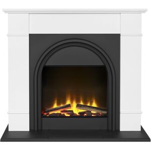 Adam Chesterfield Electric Fireplace Suite in White & Charcoal Grey, 44 Inch Adam Chesterfield Electric Fireplace Suite in White & Charcoal Grey, 44 Inch