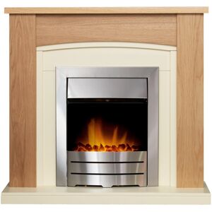 Adam Chilton Fireplace in Oak & Cream with Colorado Electric Fire in B Adam Chilton Fireplace in Oak & Cream with Colorado Electric Fire in B