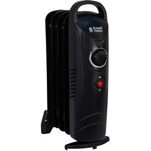 Russell Hobbs 650W Oil Filled Radiator, 5 Fin Portable Electric Heater - Black, Russell Hobbs 650W Oil Filled Radiator, 5 Fin Portable Electric Heater - Black,