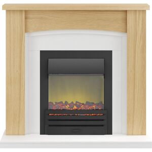 Adam Chilton Fireplace Suite in Oak with Eclipse Electric Fire in Blac Adam Chilton Fireplace Suite in Oak with Eclipse Electric Fire in Blac