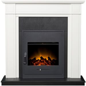 Adam Georgian Fireplace Suite in Pure White with Oslo Electric Fire in Black, 39 Adam Georgian Fireplace Suite in Pure White with Oslo Electric Fire in Black, 39
