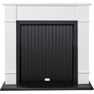 Adam Oxford Stove Fireplace in Pure White, 48 Inch Adam Oxford Stove Fireplace in Pure White, 48 Inch