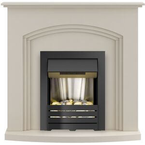 Adam Truro Fireplace Suite in Cream with Helios Electric Fire in Black, 41 Inch Adam Truro Fireplace Suite in Cream with Helios Electric Fire in Black, 41 Inch