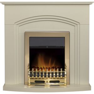 Adam Truro Fireplace Suite in Cream with Blenheim Electric Fire in Brass, 41 Inc Adam Truro Fireplace Suite in Cream with Blenheim Electric Fire in Brass, 41 Inc