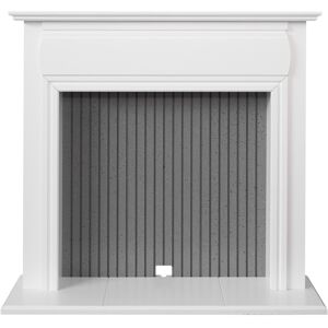 REFURBISHED Adam Florence Stove Fireplace in Pure White & Grey, 48 Inch REFURBISHED Adam Florence Stove Fireplace in Pure White & Grey, 48 Inch
