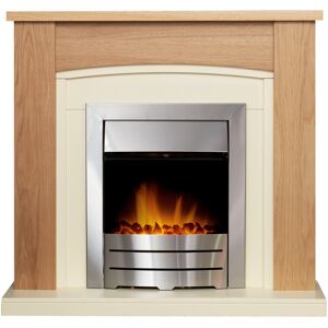 Adam Chilton Fireplace in Oak & Cream with Colorado Electric Fire in B Adam Chilton Fireplace in Oak & Cream with Colorado Electric Fire in B