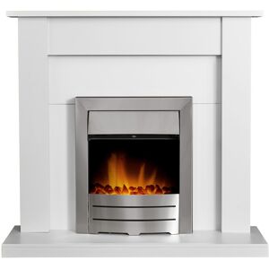 Adam Sutton Fireplace in Pure White with Colorado Electric Fire in Bru Adam Sutton Fireplace in Pure White with Colorado Electric Fire in Bru