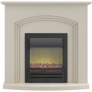 Adam Truro Fireplace Suite in Cream with Eclipse Electric Fire in Blac Adam Truro Fireplace Suite in Cream with Eclipse Electric Fire in Blac