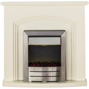 Adam Truro Fireplace Suite in Cream with Colorado Electric Fire in Bru Adam Truro Fireplace Suite in Cream with Colorado Electric Fire in Bru