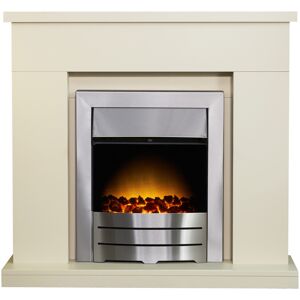 Adam Lomond Fireplace in Stone Effect & Colorado Brushed Steel Electric Fire, 3 Adam Lomond Fireplace in Stone Effect & Colorado Brushed Steel Electric Fire, 3