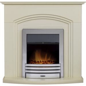 Adam Truro Fireplace in Cream with Eclipse Electric Fire in Chrome, 41 Adam Truro Fireplace in Cream with Eclipse Electric Fire in Chrome, 41